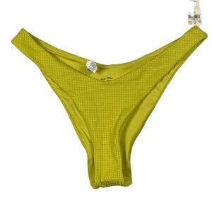 Aerie Cheekier Bikini Bottom Women's Size Small Textured Neon NWT